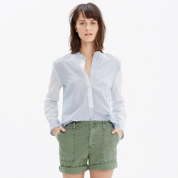 Madewell Tops - MADEWELL Wellspring Mix Stripe Popover